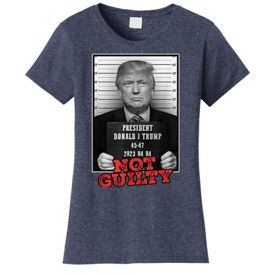 Funny Donald Trump Not Guilty Mug Shot, Free Trump 2024 Women's T-Shirt