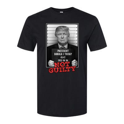 Funny Donald Trump Not Guilty Mug Shot, Free Trump 2024 Softstyle CVC T-Shirt