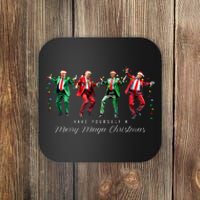 Funny Dancing Trump Merry Maga Christmas President 2024 Coaster