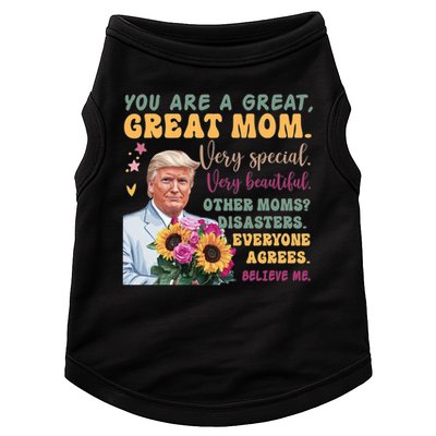 Funny Donald Trump Mothers Day Hold Flower Funny Quote Doggie Tank