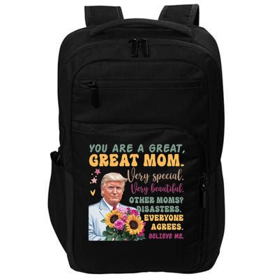 Funny Donald Trump Mothers Day Hold Flower Funny Quote Impact Tech Backpack
