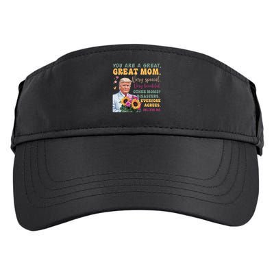 Funny Donald Trump Mothers Day Hold Flower Funny Quote Adult Drive Performance Visor
