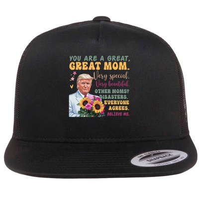 Funny Donald Trump Mothers Day Hold Flower Funny Quote Flatbill Hat