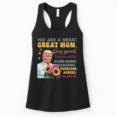 Funny Donald Trump Mothers Day Hold Flower Funny Quote Womens Tank Top