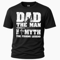 Funny Dad The Man The Myth The Fishing Legend Grunge Father's Day Gift Cooling Performance Crew T-Shirt