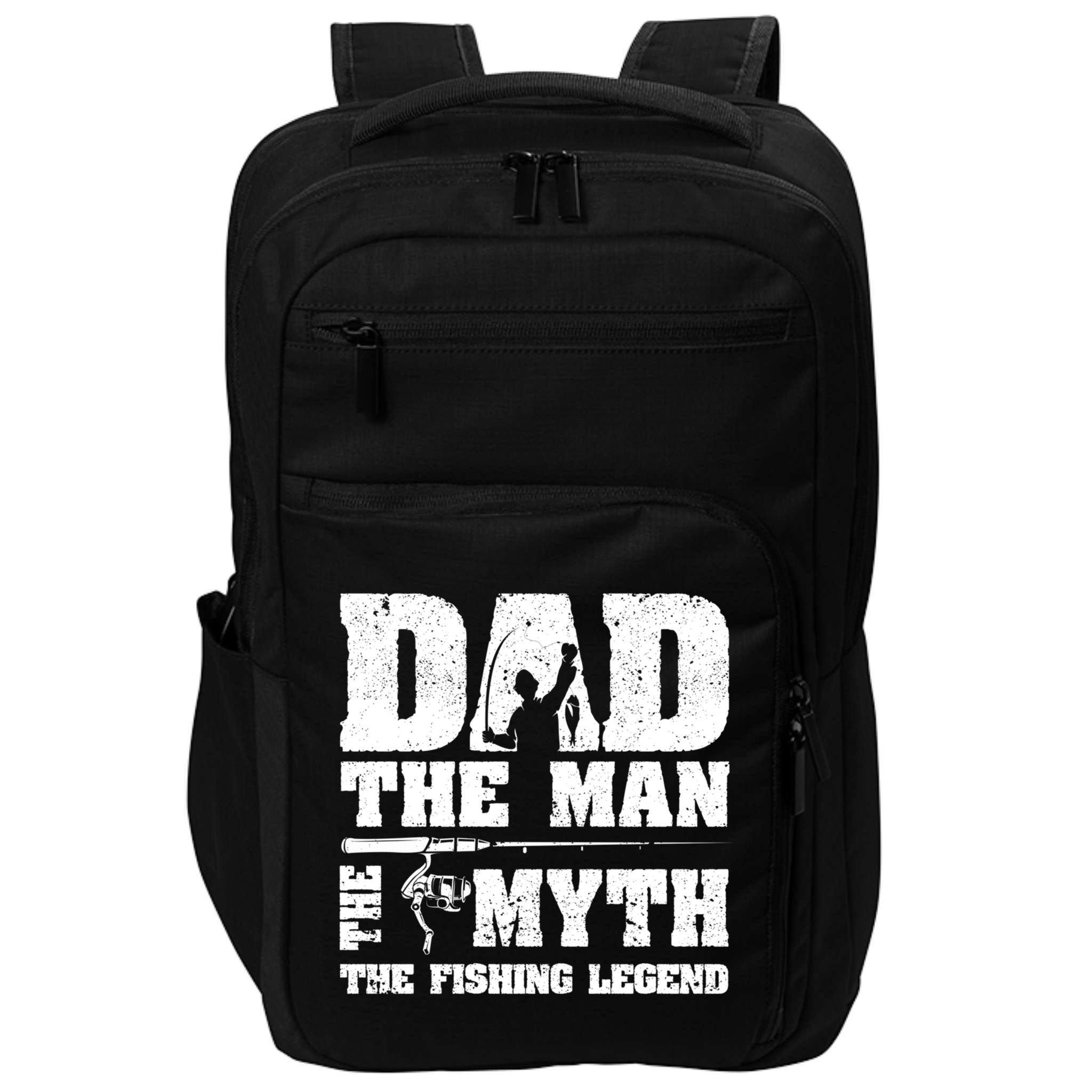 Funny Dad The Man The Myth The Fishing Legend Grunge Father's Day Gift Impact Tech Backpack