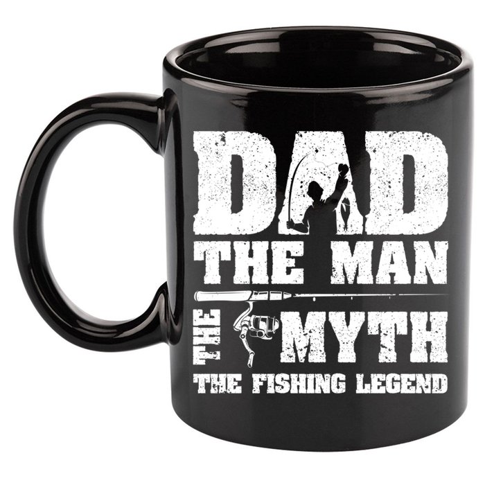Funny Dad The Man The Myth The Fishing Legend Grunge Father's Day Gift 11oz C Handle Ceramic Mug
