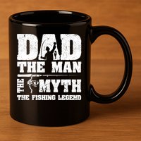 Funny Dad The Man The Myth The Fishing Legend Grunge Father's Day Gift 11oz C Handle Ceramic Mug