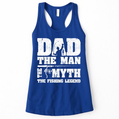 Funny Dad The Man The Myth The Fishing Legend Grunge Father's Day Gift Womens Tank Top