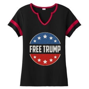 Free Donald Trump Republican Support Pro Trump Ladies Halftime Notch Neck Tee