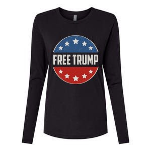 Free Donald Trump Republican Support Pro Trump Womens Cotton Relaxed Long Sleeve T-Shirt