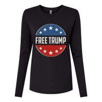 Free Donald Trump Republican Support Pro Trump Womens Cotton Relaxed Long Sleeve T-Shirt