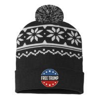 Free Donald Trump Republican Support Pro Trump USA-Made Snowflake Beanie