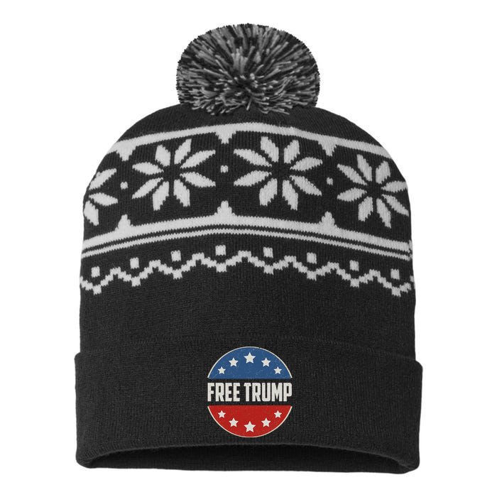 Free Donald Trump Republican Support Pro Trump USA-Made Snowflake Beanie