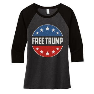 Free Donald Trump Republican Support Pro Trump Women's Tri-Blend 3/4-Sleeve Raglan Shirt