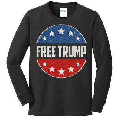 Free Donald Trump Republican Support Pro Trump Kids Long Sleeve Shirt