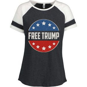 Free Donald Trump Republican Support Pro Trump Enza Ladies Jersey Colorblock Tee