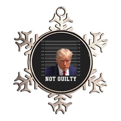 Free Donald Trump Mug Shot Republican President MAGA 2024 Metallic Star Ornament