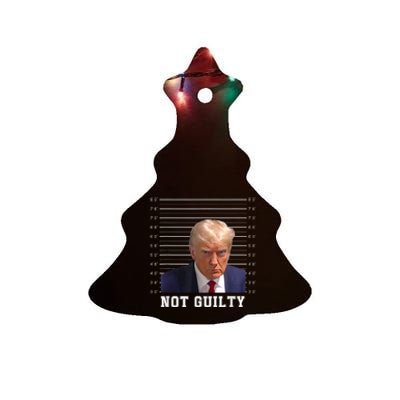 Free Donald Trump Mug Shot Republican President MAGA 2024 Ceramic Tree Ornament