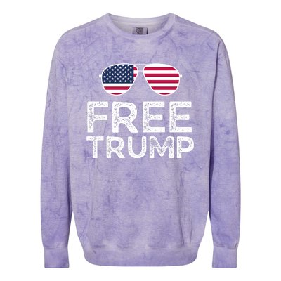 Free Donald Trump Republican Support Colorblast Crewneck Sweatshirt