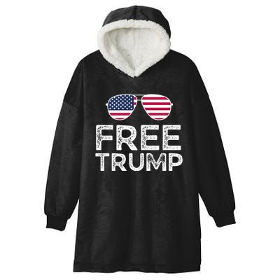 Free Donald Trump Republican Support Hooded Wearable Blanket