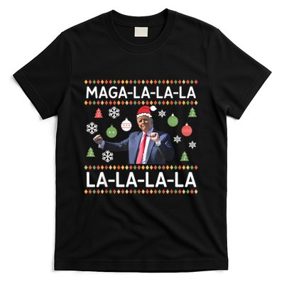 Funny Donald Trump Ugly Christmas Sweater. Maga La La La T-Shirt