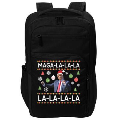 Funny Donald Trump Ugly Christmas Sweater. Maga La La La Impact Tech Backpack