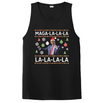 Funny Donald Trump Ugly Christmas Sweater. Maga La La La PosiCharge Competitor Tank