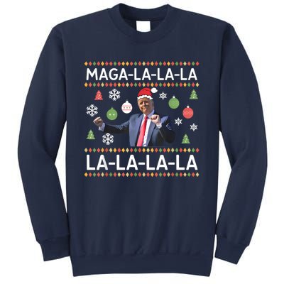 Funny Donald Trump Ugly Christmas Sweater. Maga La La La Sweatshirt