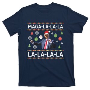 Funny Donald Trump Ugly Christmas Sweater. Maga La La La T-Shirt