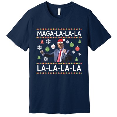 Funny Donald Trump Ugly Christmas Sweater. Maga La La La Premium T-Shirt