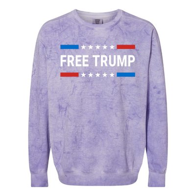 Free Donald Trump Republican Support Pro Trump American Flag Colorblast Crewneck Sweatshirt