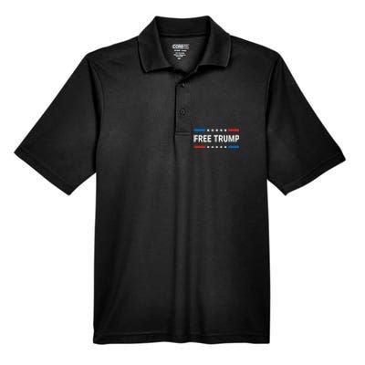 Free Donald Trump Republican Support Pro Trump American Flag Men's Origin Performance Piqué Polo