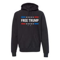 Free Donald Trump Republican Support Pro Trump American Flag Premium Hoodie