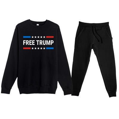 Free Donald Trump Republican Support Pro Trump American Flag Premium Crewneck Sweatsuit Set