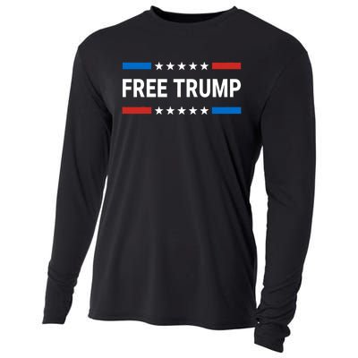 Free Donald Trump Republican Support Pro Trump American Flag Cooling Performance Long Sleeve Crew