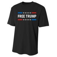 Free Donald Trump Republican Support Pro Trump American Flag Performance Sprint T-Shirt