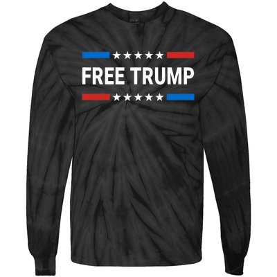 Free Donald Trump Republican Support Pro Trump American Flag Tie-Dye Long Sleeve Shirt