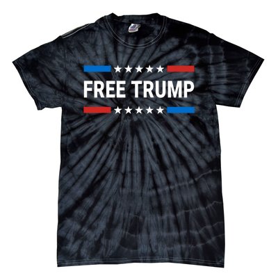 Free Donald Trump Republican Support Pro Trump American Flag Tie-Dye T-Shirt