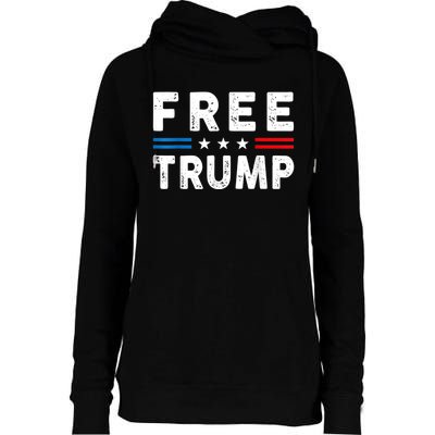 Free Donald Trump Republican Support Pro Trump American Flag Womens Funnel Neck Pullover Hood