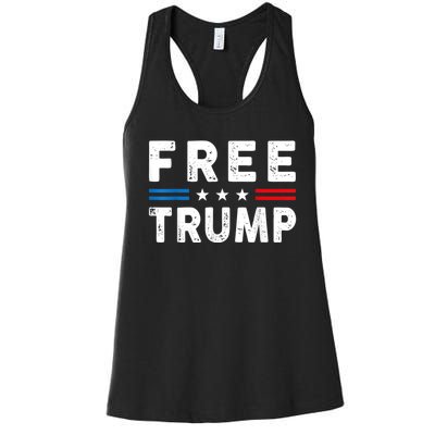 Free Donald Trump Republican Support Pro Trump American Flag Women's Racerback Tank