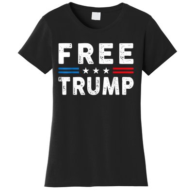 Free Donald Trump Republican Support Pro Trump American Flag Women's T-Shirt