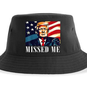 Funny Donald Trump Missed Me Assassination Attempt 2025 Sustainable Bucket Hat