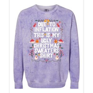 Funny Due To Inflation Ugly Christmas Sweaters Colorblast Crewneck Sweatshirt