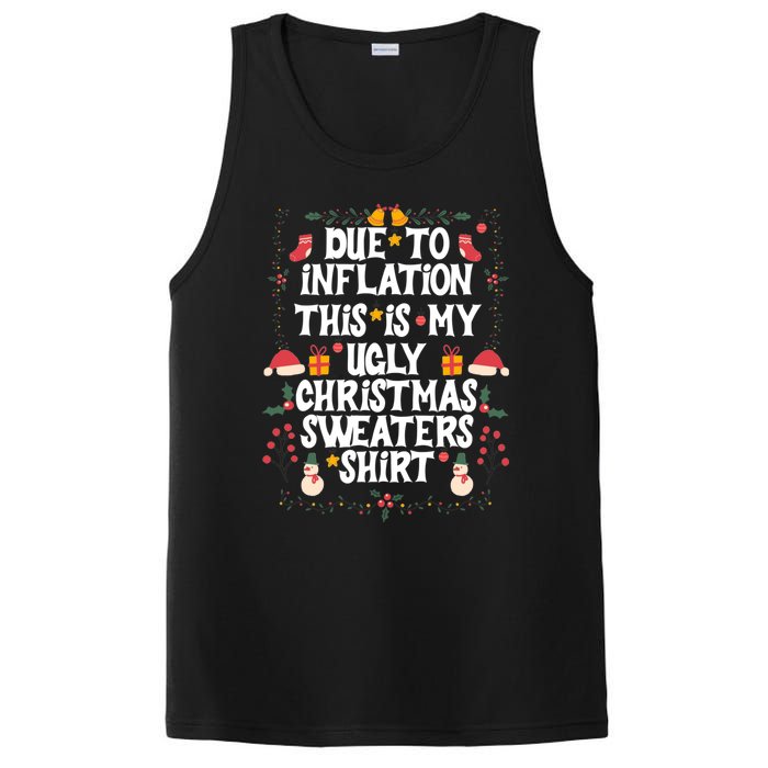 Funny Due To Inflation Ugly Christmas Sweaters PosiCharge Competitor Tank