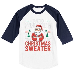 Funny Due To Inflation Ugly Christmas Sweaters Baseball Sleeve Shirt