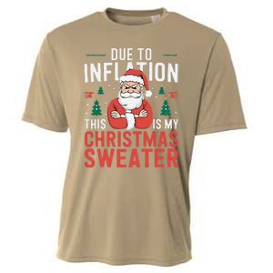 Funny Due To Inflation Ugly Christmas Sweaters Cooling Performance Crew T-Shirt