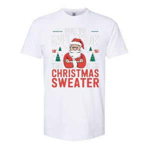 Funny Due To Inflation Ugly Christmas Sweaters Softstyle CVC T-Shirt