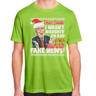 Funny Donald Trump Fake News Ugly Christmas Style Gift Adult ChromaSoft Performance T-Shirt