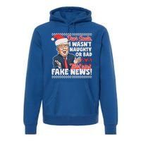 Funny Donald Trump Fake News Ugly Christmas Style Gift Premium Hoodie